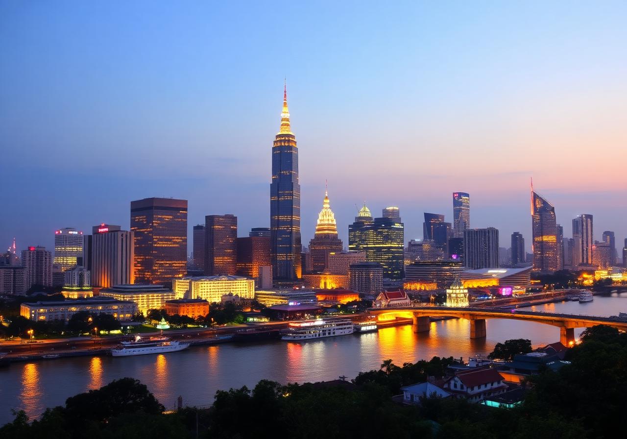 Bangkok Property Investment Bangkok property investment, Chao Phraya river and skyline of Thailand's financial capital, supporting diversified income-producing real estate opportunities.